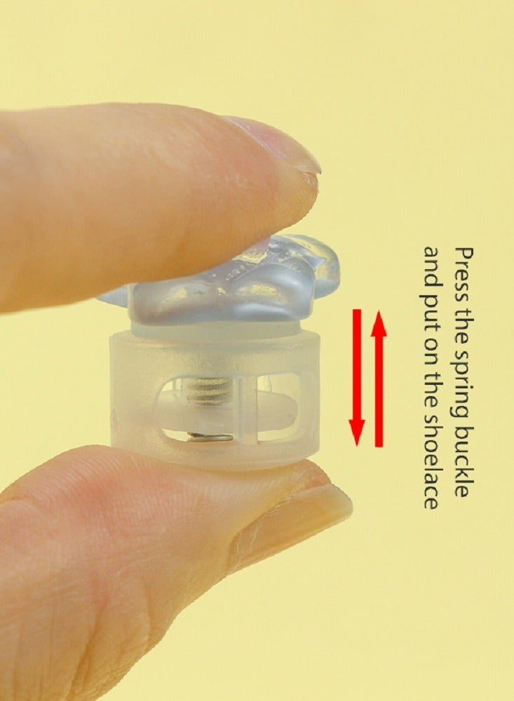 إسكدنيا طقم مشبك حذاء كرتوني لطيف بدون أربطة ربط 1 زوج طقم （مشبك حذاء ديناصور أخضر*2 ＋ أربطة حذاء مجانية*1 ＋ مشابك ذيل*4） للنساء والأطفال/الأولاد/الفتيات - Image 4