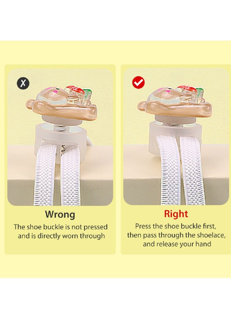 إسكدنيا طقم مشبك حذاء كرتوني لطيف بدون أربطة ربط 1 زوج طقم （مشبك حذاء ديناصور أخضر*2 ＋ أربطة حذاء مجانية*1 ＋ مشابك ذيل*4） للنساء والأطفال/الأولاد/الفتيات - Image 5