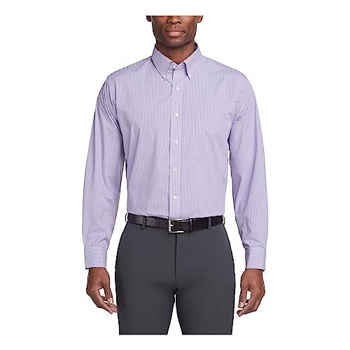 Van Heusen Men's Regular Fit Gingham Button Down Collar Dress Shirt, Amethyst, Small - Image 1