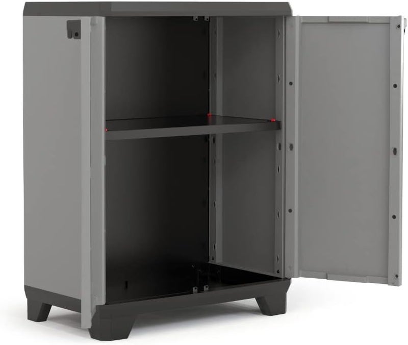 Keter Low cabinet Stilo, EPACK, Gray/Black/Red - Image 2
