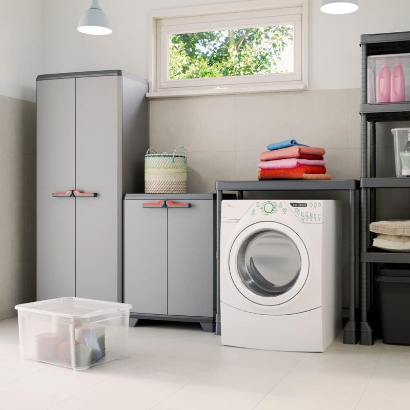 Keter Low cabinet Stilo, EPACK, Gray/Black/Red - Image 4
