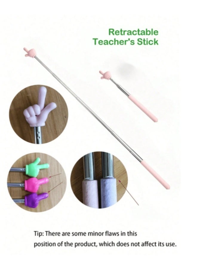 Retractable Pointer for Teachers – 2 Pieces Finger Pointer for Classroom, Presentations, and Whiteboard (Random Color) - Image 4