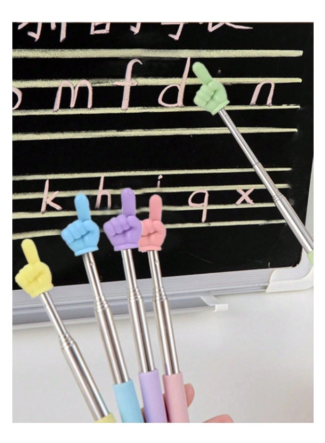 Retractable Pointer for Teachers – 2 Pieces Finger Pointer for Classroom, Presentations, and Whiteboard (Random Color) - Image 2