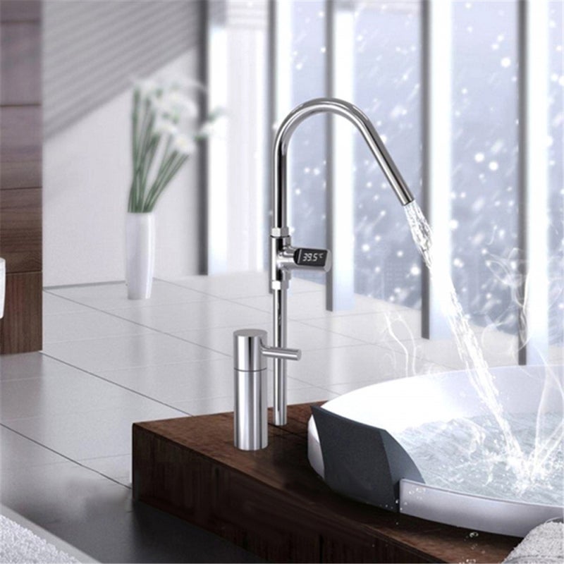 مقياس حرارة دش رقمي LED من 5 إلى 85 درجة مئوية، مولد طاقة ذاتي، مراقب حرارة تدفق المياه في الوقت الحقيقي، بشاشة تدور 360 درجة للأطفال وكبار السن والحيوانات الأليفة - Image 3