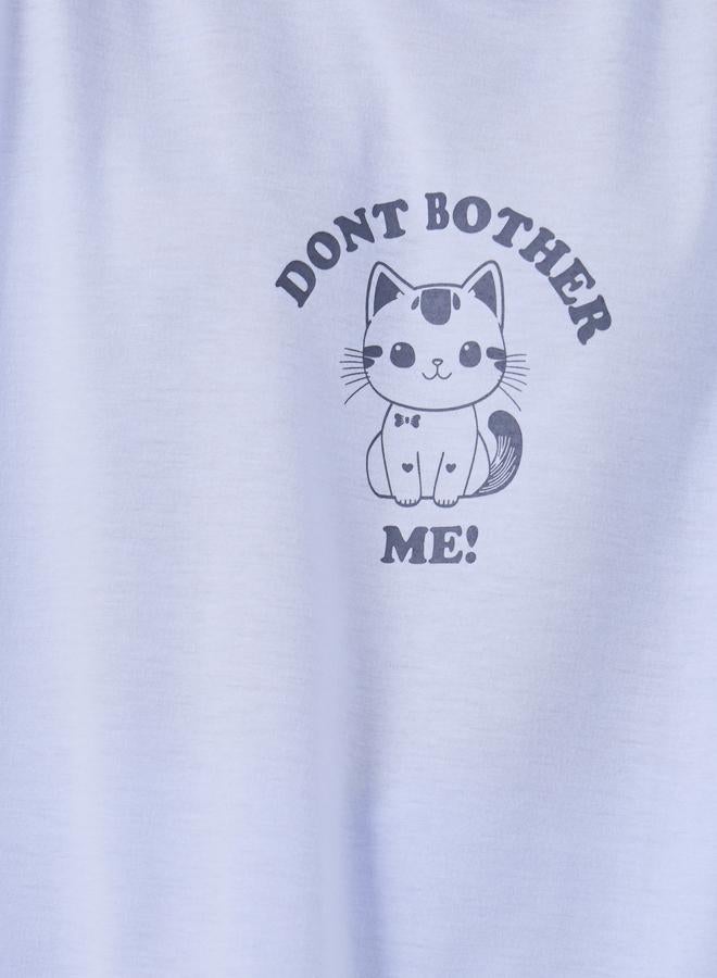 Styli Graphic Print Short Sleeve T-Shirt and Pyjama Set - Image 3