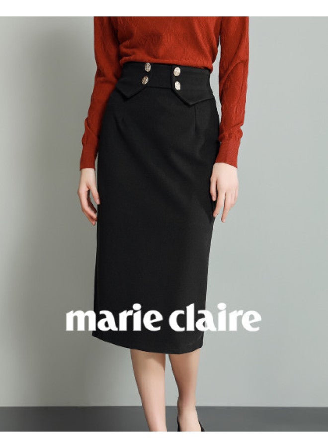 Marie Claire Fashionable Women's A-line Skirt For Spring And Autumn, Slimming Midi Skirt - Image 1