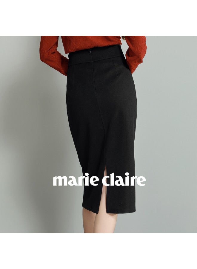 Marie Claire Fashionable Women's A-line Skirt For Spring And Autumn, Slimming Midi Skirt - Image 5