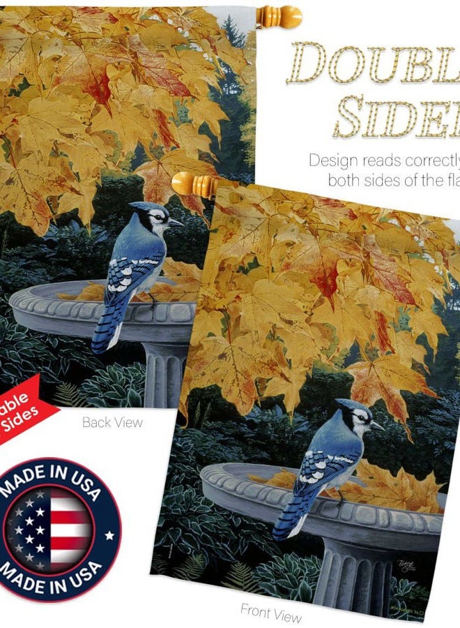 Breeze Decor BI-H-105036-IP Autumn Birdbath Decorative Vertical House Flag, 28" x 40", Multicolor - Image 3