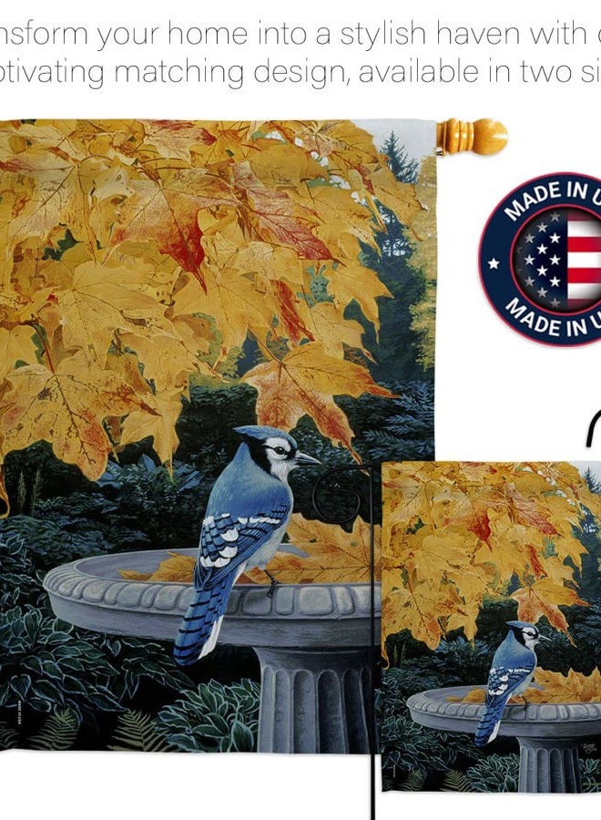Breeze Decor BI-H-105036-IP Autumn Birdbath Decorative Vertical House Flag, 28" x 40", Multicolor - Image 4
