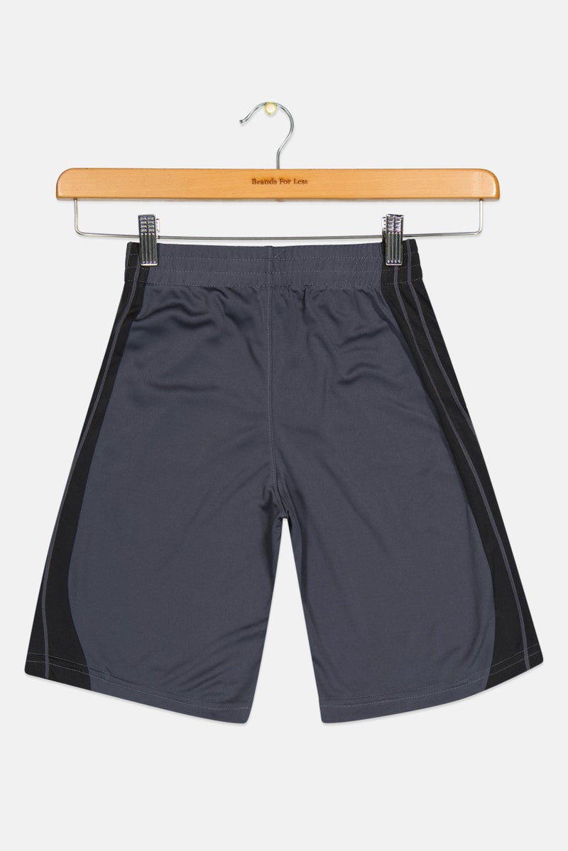 PUMA Kids Boy Brand Logo Training Shorts, Dark Grey - Image 3