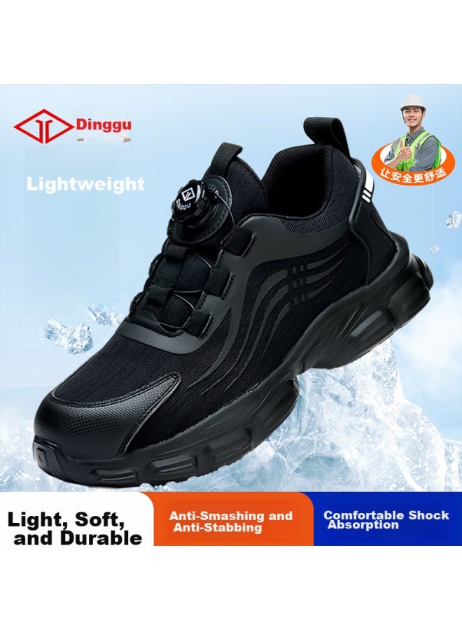 Dinggu Dinggu Safety Shoes For Men, Anti-Smashing, Puncture-Resistant, Soft Sole, Comfortable, Protective Footwear, Black All-Season Style, Smart Buckle, 1105Hei39 - Image 5