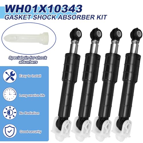 Popbee WH01X20826 Washer Shock Absorber Kit (4 Shock and 4 Pins) Fit for GE General Electric, Kenmore Washers Replaces WH01X10343 WH01X10385 WH01X10260 WH01X10425 AH1482318 AP4265856 PS1482318 PD00001516 - Image 4