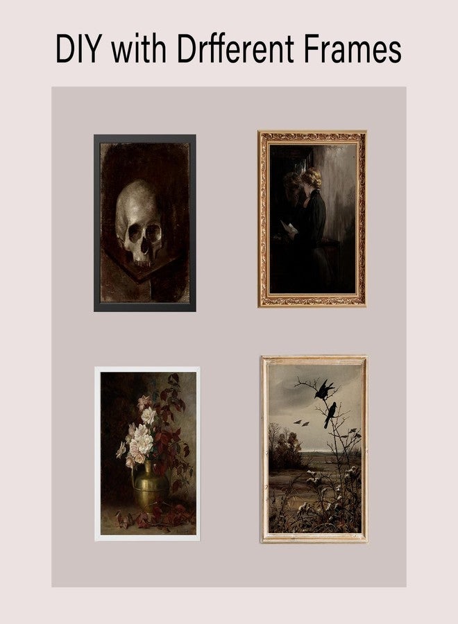 KBKBART Dark Academia Room Decor, Victorian Gothic Home Decor, Vintage Moody Wall Art Prints for Wall, Creepy Goth Posters for Room Aesthetic, Witchy Gallery Decor for Halloween Dorm Bathroom - Image 4