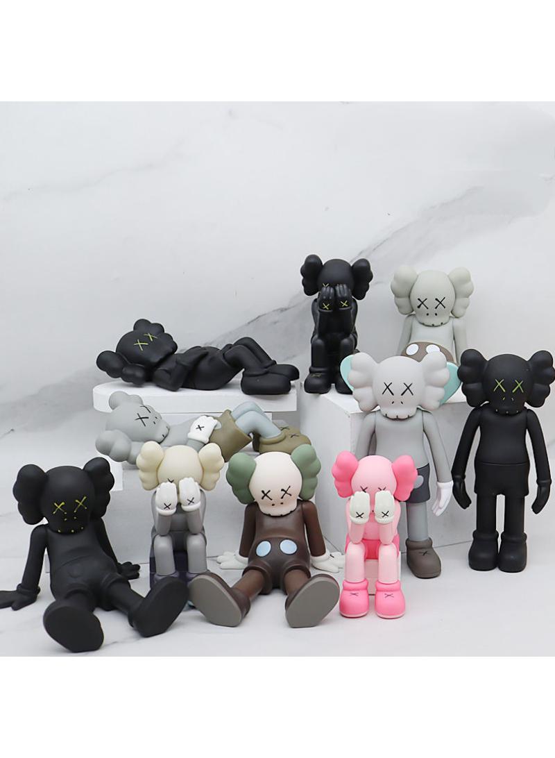Y&D KAWS Hand-made Model Doll Ornaments Creative Personality Decorative Toys-Sitting Black - Image 2