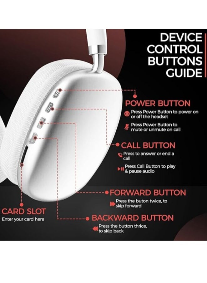 Generic - Premium Quality STN-01 Immersive Active Noise Cancelling Over-Ear Headphones, Epitome of Cutting-Edge Design and Premium Sound Quality. Elevate Your Listening Experience, Fusion of Style and Comfort (Classic, White) - Image 1