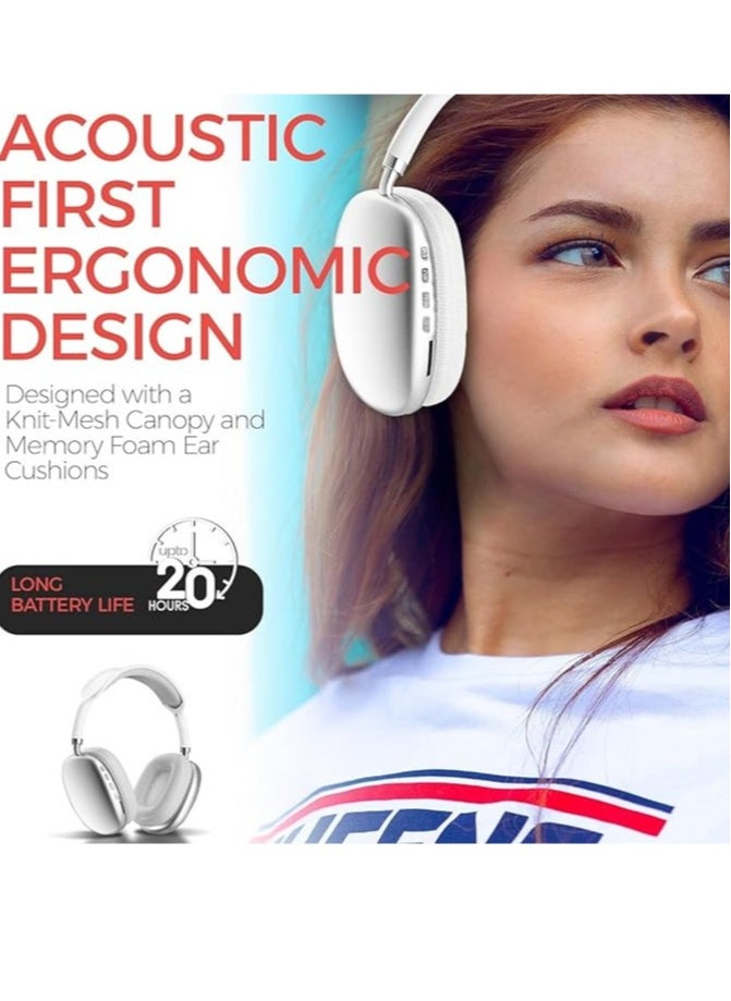 Generic - Premium Quality STN-01 Immersive Active Noise Cancelling Over-Ear Headphones, Epitome of Cutting-Edge Design and Premium Sound Quality. Elevate Your Listening Experience, Fusion of Style and Comfort (Classic, White) - Image 1