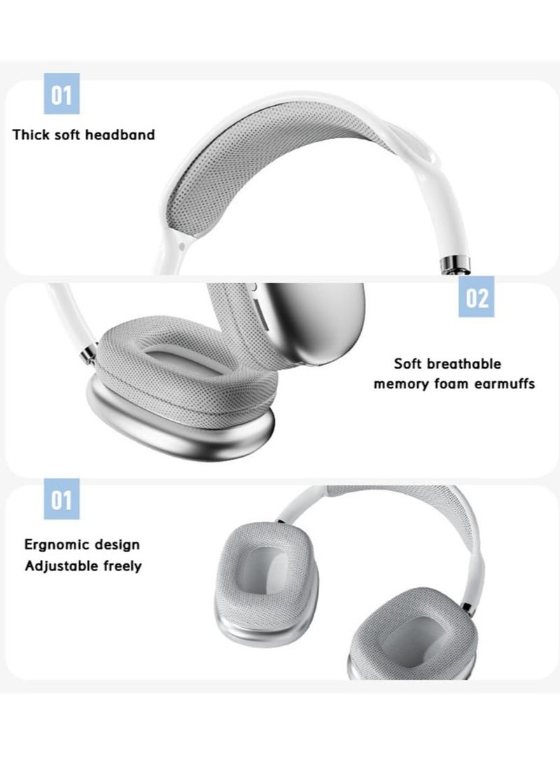 Generic - Premium Quality STN-01 Immersive Active Noise Cancelling Over-Ear Headphones, Epitome of Cutting-Edge Design and Premium Sound Quality. Elevate Your Listening Experience, Fusion of Style and Comfort (Classic, White) - Image 1