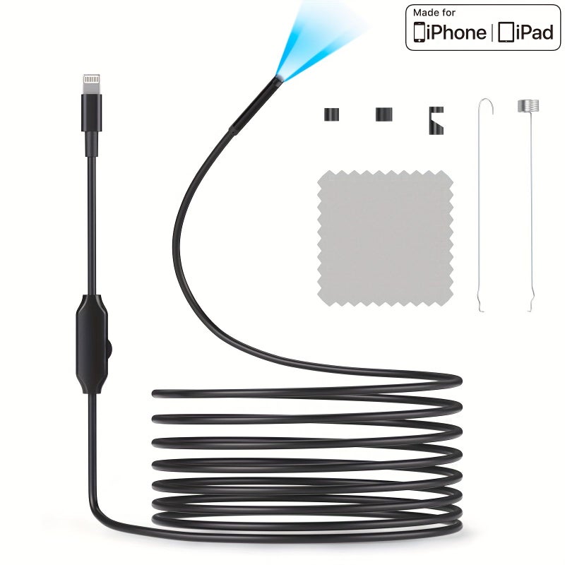 منظار صناعي 5.5 ملم مع 6 أضواء LED لأجهزة iPhone وiPad، مقاوم للماء بمعيار IP67 - Image 4