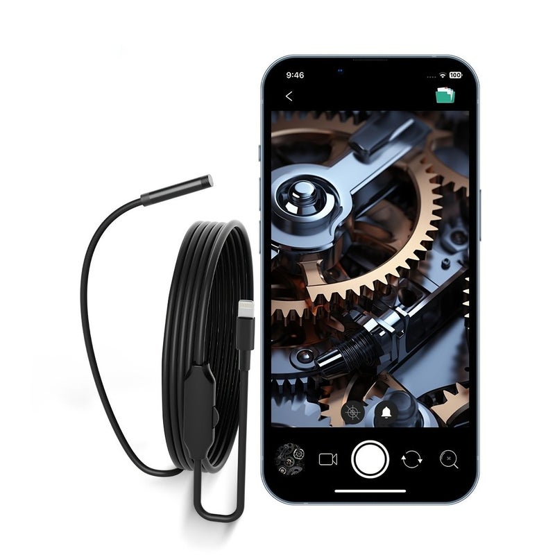 منظار صناعي 5.5 ملم مع 6 أضواء LED لأجهزة iPhone وiPad، مقاوم للماء بمعيار IP67 - Image 1