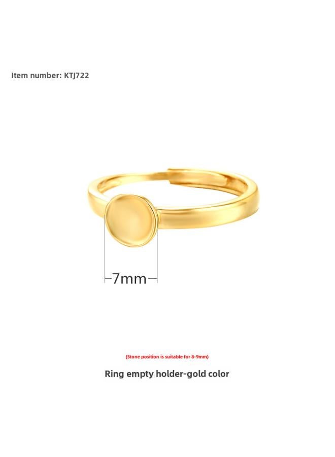S925 Silver Ring Empty Topping Head With Needle Multi-stone Silver Ring Holder For Men And Women Ring Holder Diy Beeswax Round Bead Ring Holder