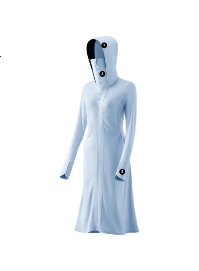 Beneunder Women'S Long Breathable Slim Fit Sun Protection Clothing Uv Protection Outdoor Travel As829 Light Blue M - Image 1