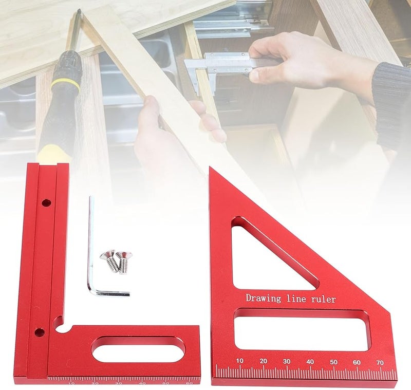 Aluminum Alloy 45 90 Degree Multi Angle Measuring Ruler High Accuracy Woodworking Square Tool - Image 5