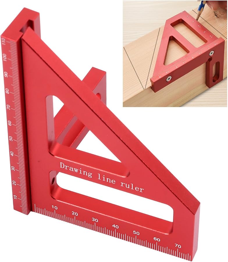 Aluminum Alloy 45 90 Degree Multi Angle Measuring Ruler High Accuracy Woodworking Square Tool - Image 4