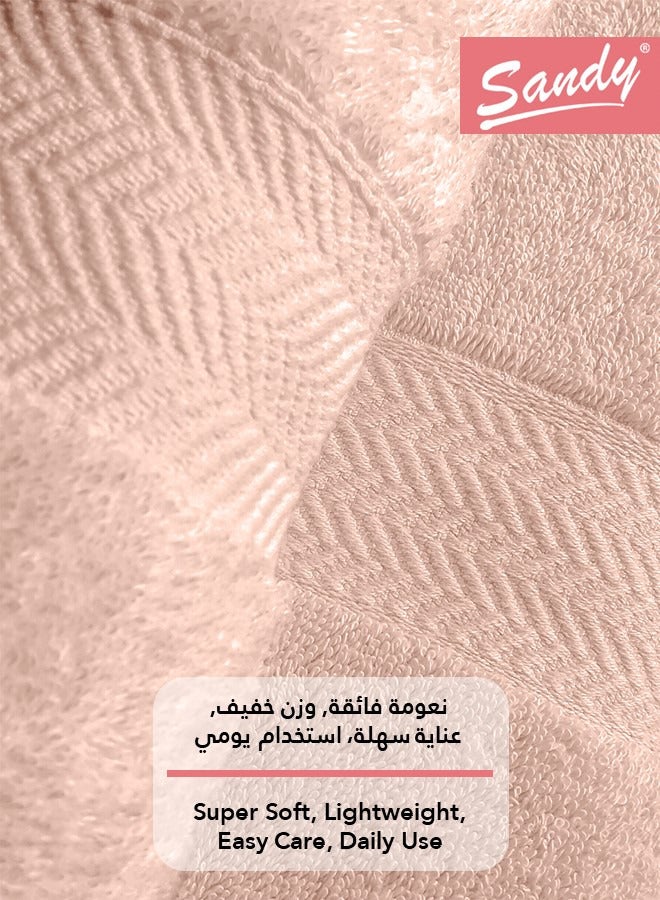 ساندي طقم مناشف يد فاخرة بجودة الفنادق قطن 100% صنعت في مصر - 600 غرام لكل متر مربع، ناعمة وسريعة الجفاف وعالية الامتصاص (4 قطع - 40 × 70 سم), خربزي - Image 5