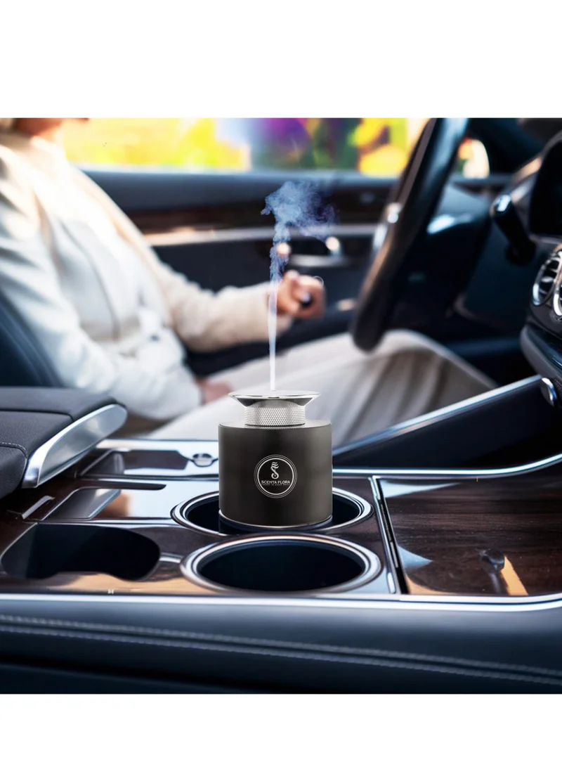سينتا فلورا جهاز تعطير السيارة SCENTA FLORA (طراز Scent Drive) مع زيت عطري بنفحات "هيلتون" | بطارية سعة 2000 مللي أمبير | تشغيل لمدة 8-10 ساعات | تصميم مدمج وسهل الحمل | يتضمن عبوة 50 مل من الزيت العطري بنفحات الفواكه والمسك