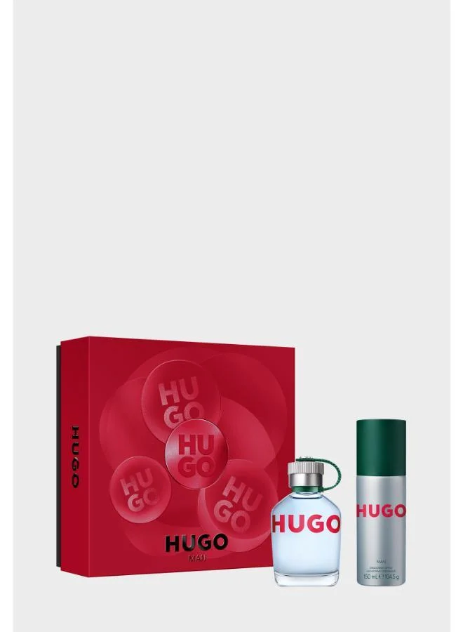 BOSS Hugo Man Eau de Toilette 75ml & Deodorant Spray 150ml Gift Set