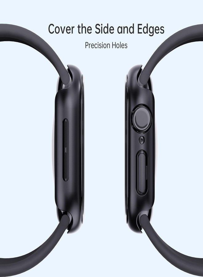 pzoz Compatible for Apple Watch Series 11/10 46mm Case with Screen Protector, Slim Guard Thin Bumper Full Coverage Matte Hard Cover Defense Edge for iWatch Accessories Women Men GPS (Black) - Image 4