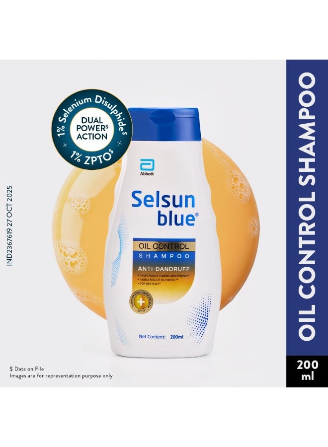 Selsun Blue Oil Control Anti-Dandruff Shampoo 200 ml with Selsun Blue regular care  Anti-Dandruff Shampoo 200 ml - Image 3