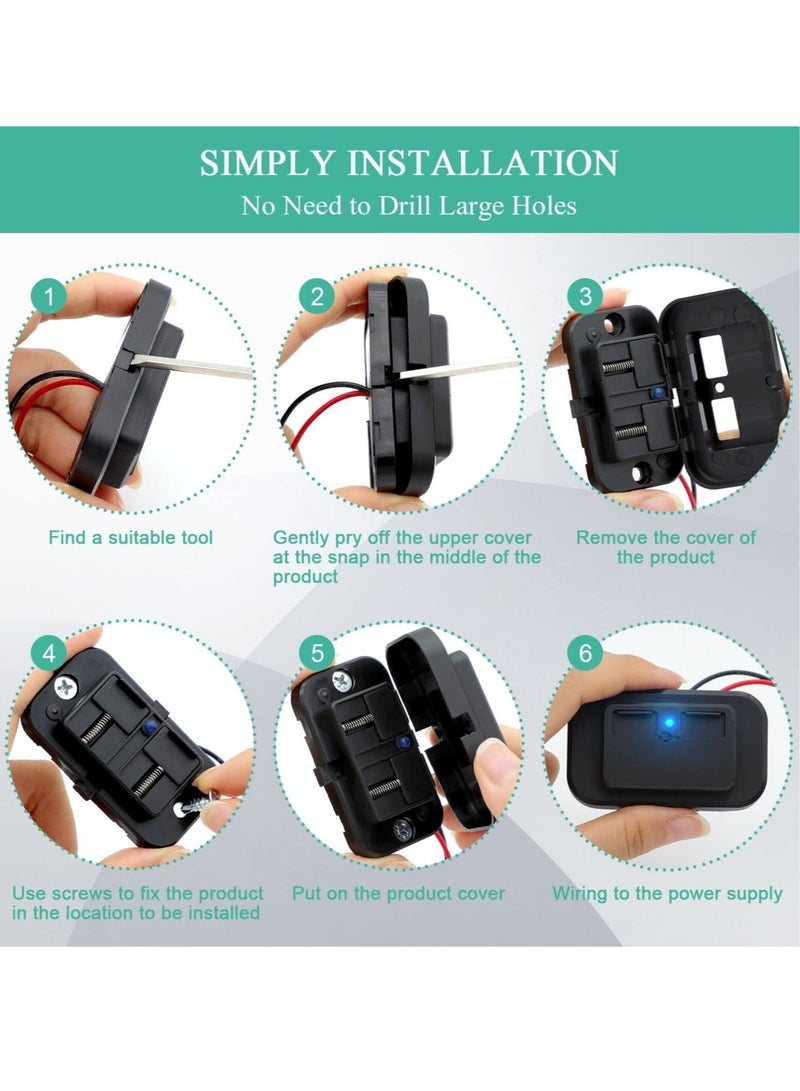 Captaintech USB Outlet, RV USB Outlet Car Charger, RV Dual USB Port Female Panel Mount for Cars Bus Boat Automotive Marine ATV Truck Golf Cart - Image 4