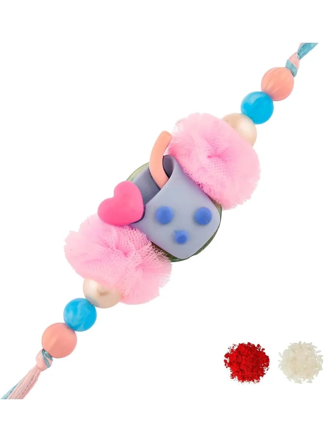 VOYLLA Colourful Monkey Face Beaded Kids Rakhi