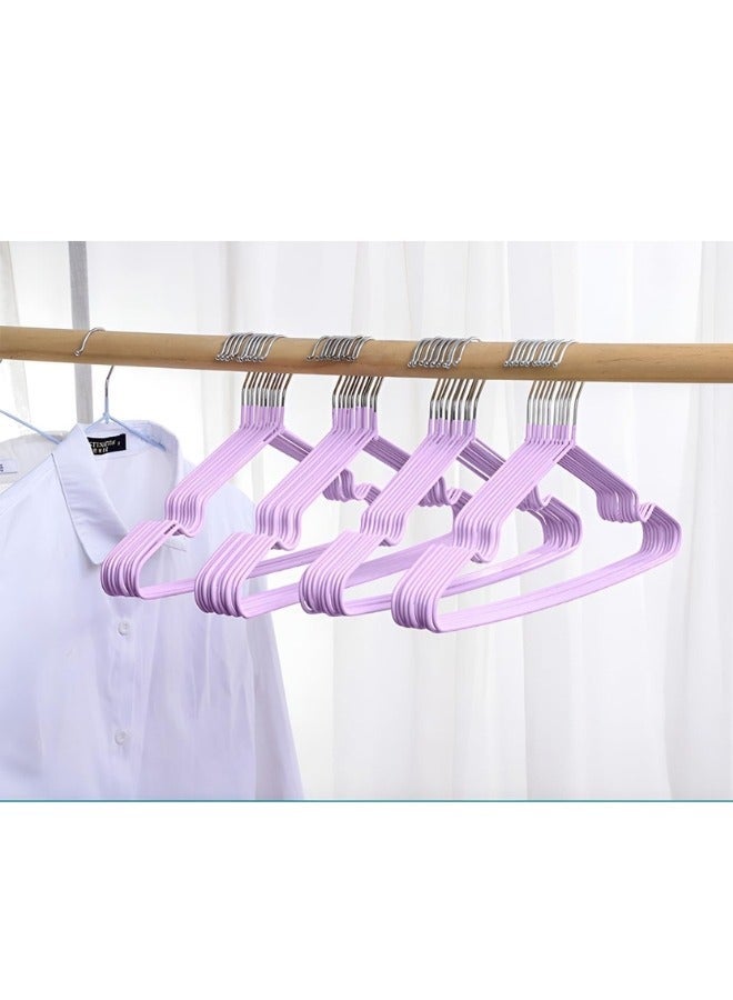 20 Pieces Stainless Steel Silicone Coated Clothes Hangers, Durable Non-Slip Rust-Resistant Clothes Hangers for Shirts, Dresses, Blouses, Coats, Jackets (Purple) - Image 4