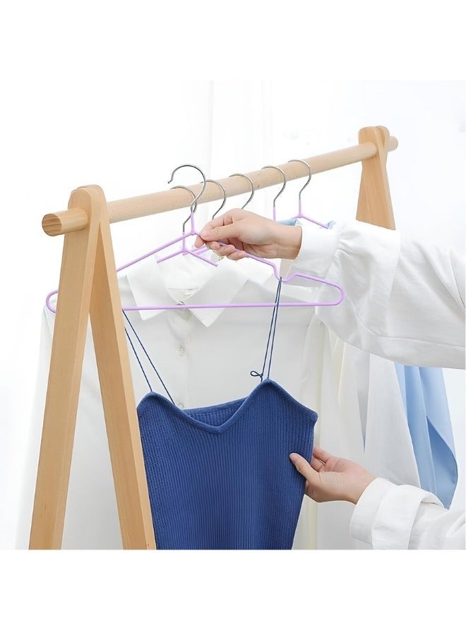 20 Pieces Stainless Steel Silicone Coated Clothes Hangers, Durable Non-Slip Rust-Resistant Clothes Hangers for Shirts, Dresses, Blouses, Coats, Jackets (Purple) - Image 5