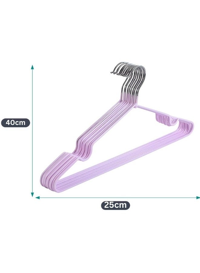 20 Pieces Stainless Steel Silicone Coated Clothes Hangers, Durable Non-Slip Rust-Resistant Clothes Hangers for Shirts, Dresses, Blouses, Coats, Jackets (Purple) - Image 3