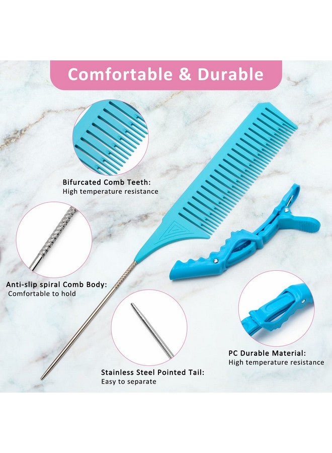 Catcan 3 PCS Highlighting Combs with 4PCS Alligator Clips, Catcan Weaving Combs for Highlighting Professional Styling Weaving Rat Tail Combs Set for Barbershop Home Hair Salon - Image 3