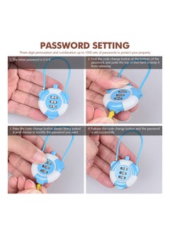SYOSI 2 PCS Luggage Locks, Digit Combination Padlocks Digit Security Padlock Suitcase Locks for for Travel Suitcases Luggage Bag Case etc(Black and Blue)  - Image 3