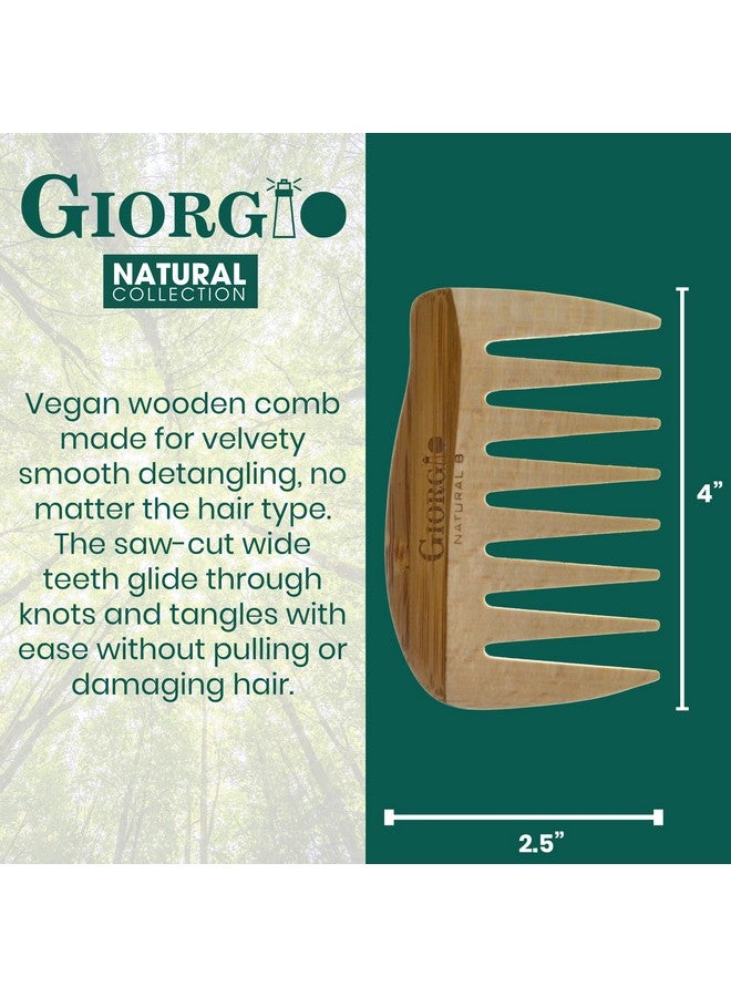 Giorgio Gionat8 Small Natural Wooden Comb Hair Detangler Wide Tooth Comb For Curly Hair Bamboo And Beechwood Hair Combs For Thick Hair Organic Wooden Hair Comb Perfect For Use With Long Thick Hair - Image 3