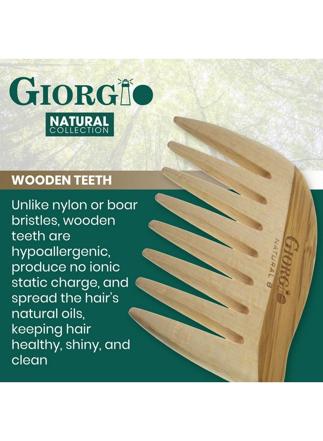 Giorgio Gionat8 Small Natural Wooden Comb Hair Detangler Wide Tooth Comb For Curly Hair Bamboo And Beechwood Hair Combs For Thick Hair Organic Wooden Hair Comb Perfect For Use With Long Thick Hair - Image 4