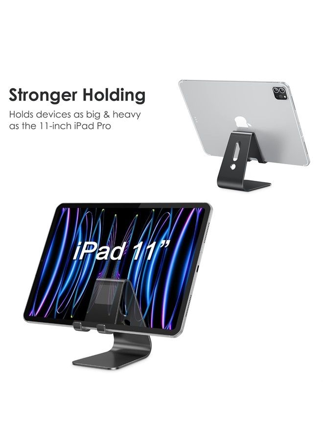 Omoton Upgraded Aluminum Cell Phone Stand, C1 Durable Cellphone Dock with Protective Pads, Smart Stand Designed for iPhone 14 Plus, 14/13/12/11 Pro Max XR XS, iPad Mini, Android Phones，Black - Image 4