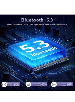 Excefore Bluetooth 5.3 Transmitter and Receiver, Bluetooth Adapter Audio with LED Display, Hand-Free Call 3.5mm Bluetooth Aux Adapter, Support TF Card, Volume Control, Navigation, for Car/Speaker/Home Theater  - Image 2