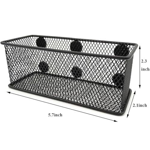 EASEPRES Magnetic Pencil Holder Set of 3 - Black Wire Mesh Storage Baskets Organizer with Strong Magnets - Perfect for Whiteboard, Refrigerator and Locker Accessories - Image 2