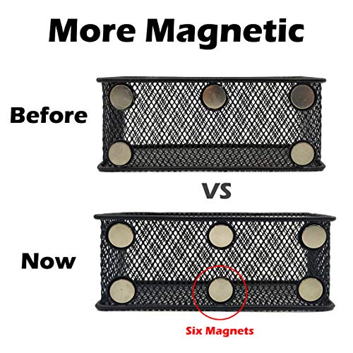 EASEPRES Magnetic Pencil Holder Set of 3 - Black Wire Mesh Storage Baskets Organizer with Strong Magnets - Perfect for Whiteboard, Refrigerator and Locker Accessories - Image 3