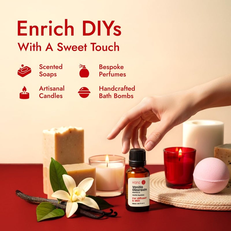 hana H'ana Vanilla Essential Oil - 1.02 Fl Oz - for Hair, Skin, Diffuser, Aromatherapy, DIY Candle & Soap Making - Image 5