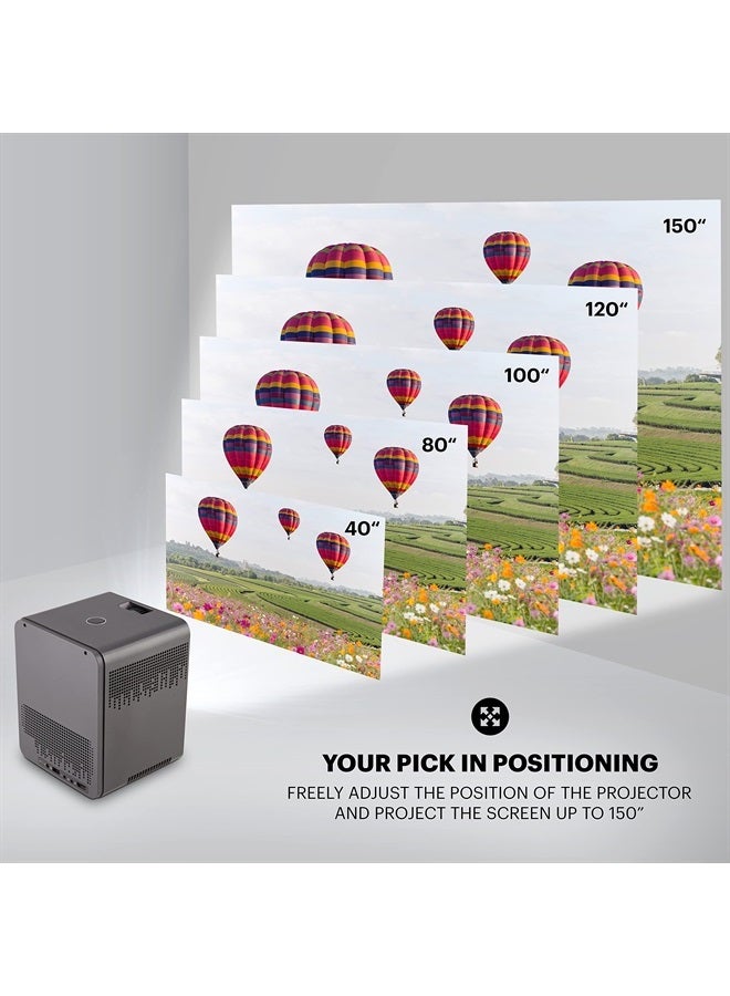 Kodak FLIK HD10 Smart Projector | Android TV 1080P FHD Video Projection System with Google Assistant, Wi-Fi, Bluetooth 5.0, HDMI, USB, Aux & Built-in dual 5W Speakers | iOS & Android - Image 3