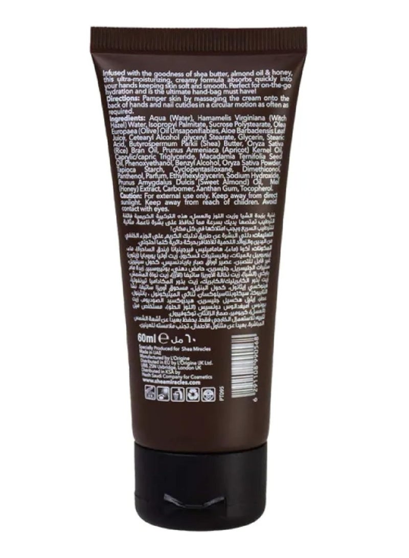Shea Miracles Hydrating Hand Cream 60ml – With Shea Butter, Almond Oil & Honey – Non-Greasy, Quick Absorbing, Deep Moisturizing – 90% Natural, pH 5.5, Sulfate-Free, Cruelty-Free - Image 2