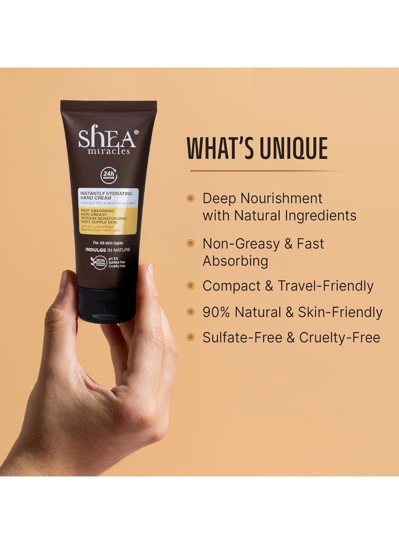 Shea Miracles Hydrating Hand Cream 60ml – With Shea Butter, Almond Oil & Honey – Non-Greasy, Quick Absorbing, Deep Moisturizing – 90% Natural, pH 5.5, Sulfate-Free, Cruelty-Free - Image 4