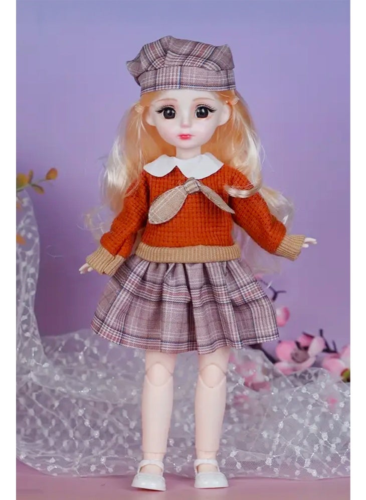 SHABILI 30cm Poseable Fashion Princess Doll Toy with Plastic Body and Changeable Clothes, Cute Baby Doll for Girls Kids with Extra Shoes, Dress Up Play Gift Box Set for Home School Parties and Birthday Gifts - Image 1